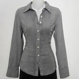 Guess Women's Black & White Houndstooth Button-Down Shirt